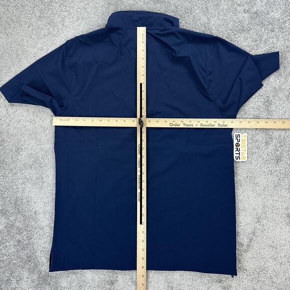 Nike Football Coaches Jacket Mens Medium Blue Short Sleeve Hooded Pullover - Picture 9 of 11